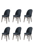Set scaune 6 piese, Charlotte, Ritim, Metal, Antracit/Maro