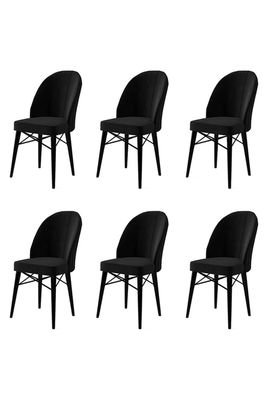 Set scaune 6 piese, Charlotte, Ritim, Metal, Negru