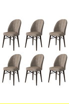 Set scaune 6 piese, Charlotte, Ritim, Metal, Cappuccino/Maro