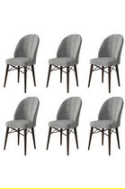 Set scaune 6 piese, Charlotte, Ritim, Metal, Gri/Maro