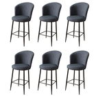 Set scaune de bar 6 piese, Charlotte, Fora, Metal, Antracit / Negru