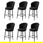 Set scaune de bar 6 piese, Charlotte, Fora, Metal, Negru