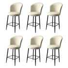 Set scaune de bar 6 piese, Charlotte, Fora, Metal, Crem/Negru