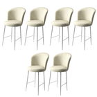 Set scaune de bar 6 piese, Charlotte, Fora, Metal, Crem/Alb