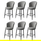 Set scaune de bar 6 piese, Charlotte, Fora, Metal, Gri/Negru