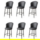 Set scaune de bar 6 piese, Charlotte, Uras, Metal, Antracit / Negru