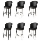 Set scaune de bar 6 piese, Charlotte, Uras, Metal, Negru