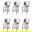 Set scaune de bar 6 piese, Charlotte, Uras, Metal, Gri/Negru