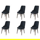 Set scaune 6 piese, Charlotte, Pare, Metal, Antracit/Maro