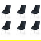 Set scaune 6 piese, Charlotte, Pare, Metal, Antracit/Alb