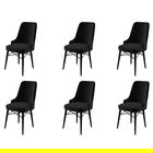 Set scaune 6 piese, Charlotte, Pare, Metal, Negru