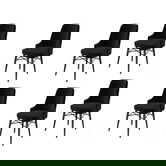 Set scaune 6 piese, Charlotte, Pare, Metal, Negru/Maro