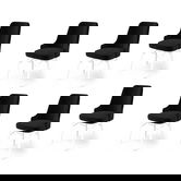 Set scaune 6 piese, Charlotte, Pare, Metal, Alb/Negru