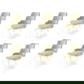 Set scaune 6 piese, Charlotte, Pare, Metal, Crem/Alb