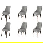 Set scaune 6 piese, Charlotte, Pare, Metal, Gri/Maro