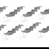 Set scaune 6 piese, Charlotte, Pare, Metal, Gri/Alb