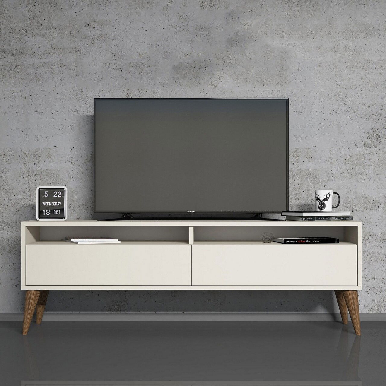 Comoda TV, Hommy Craft, Best 2, 150x30x50 cm, PAL, Crem