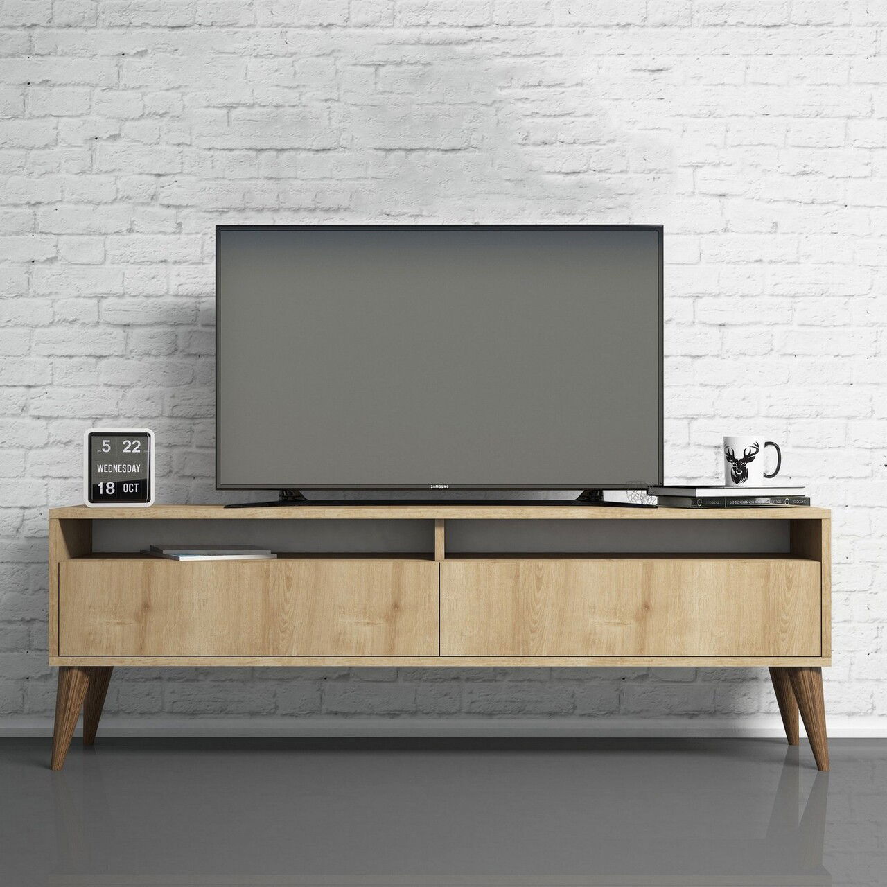 Comoda TV, Hommy Craft, Best 2, 150x30x50 cm, PAL, Stejar