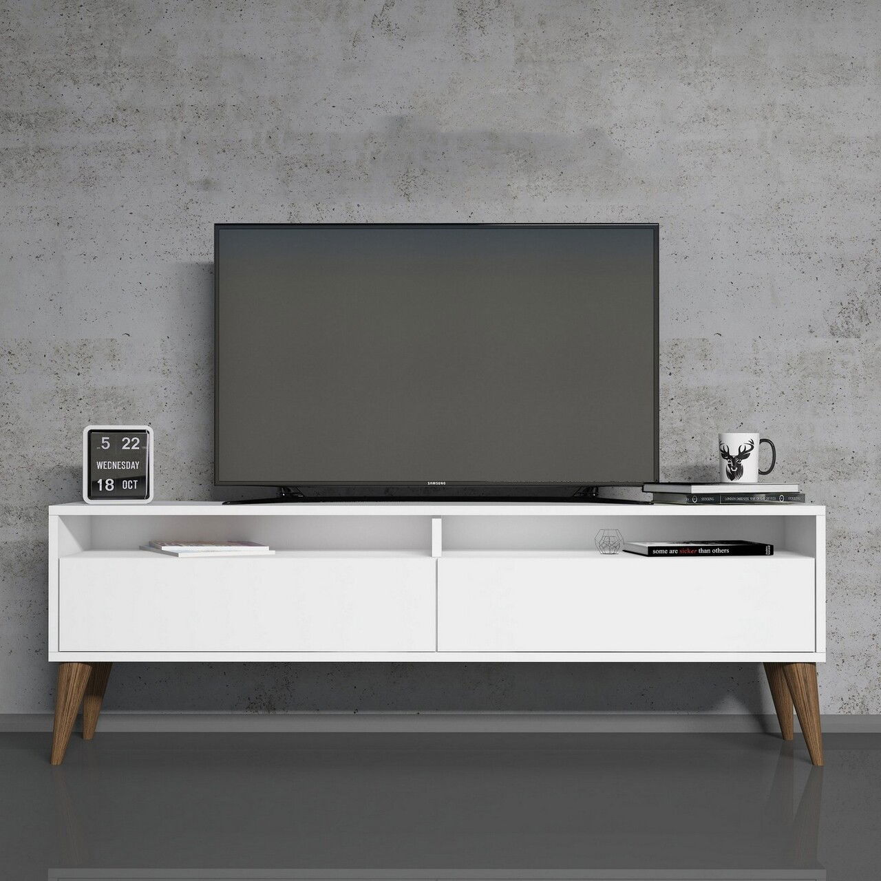 Comoda TV, Hommy Craft, Best 2, 150x30x50 cm, PAL, Alb