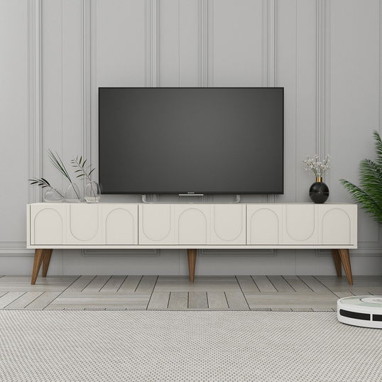 Comoda TV, Hommy Craft, Lyon 44, 180x44x35 cm, PAL, Crema/Nuca