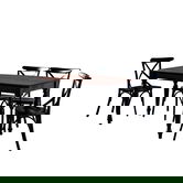 Set masa extensibila si 4 scaune, Fairfax, Albero16, Picioare masă: 100% lemn de fag, Nuc negru