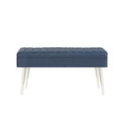 Set masa extensibila si 4 scaune, Vella, Vina 1048, PAL, Alb/Albastru inchis