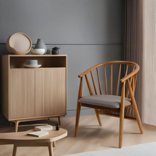 Scaun, Nordure, Doris, 58x82x56 cm, Lemn, Stejar / Gri