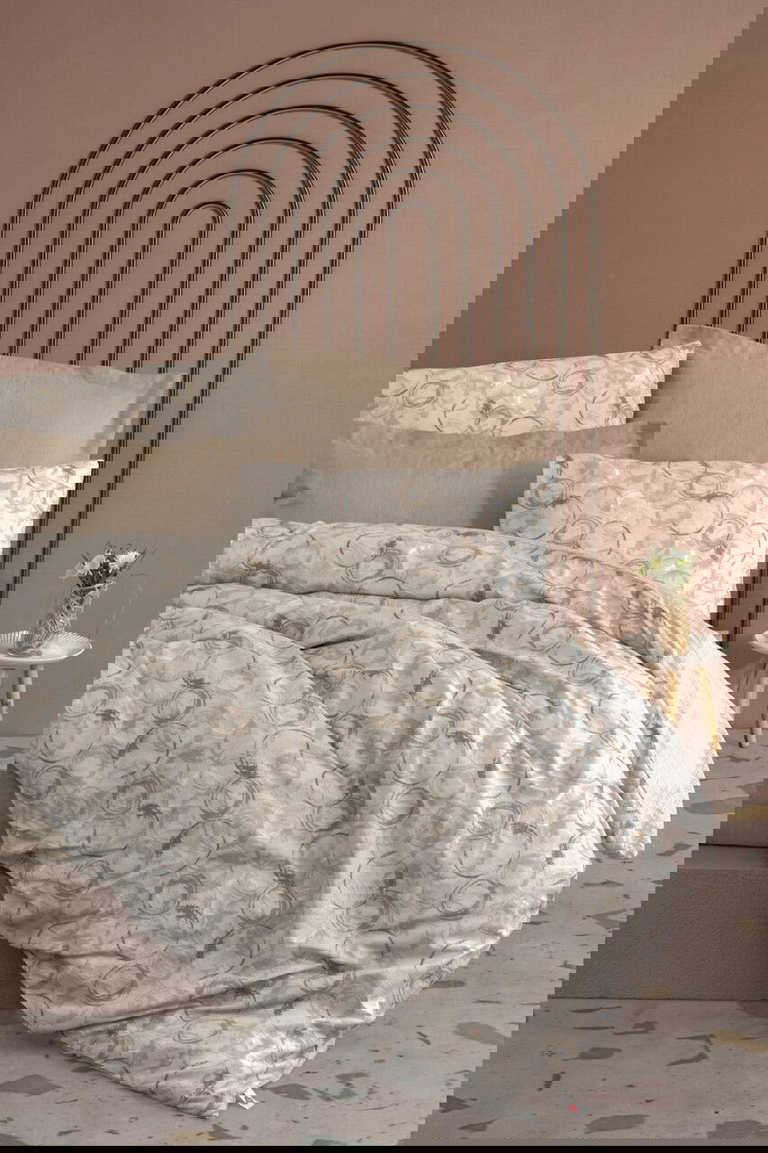 Lenjerie de pat dubla, Moil - Beige, Cotton Box, Bumbac Ranforce