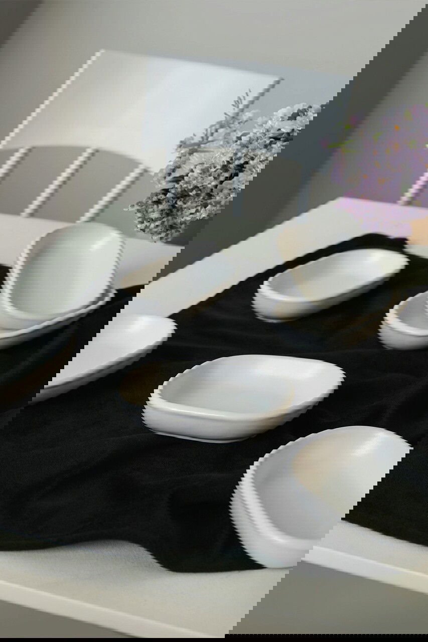 Set boluri pentru aperitive, Keramika, 275KRM2136, Ceramica , Nu absoarbe apa, Alb mat