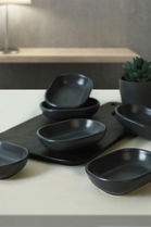 Set boluri pentru aperitive, Keramika, 275KRM2137, Ceramica , Nu absoarbe apa, Gri inchis