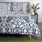 Lenjerie de pat King Size, Hede, Homla, 3 piese, 200x220 cm, microfibra din poliester, alb/albastru