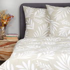 Lenjerie de pat King Size, Theos, Homla, 3 piese, 200x220 cm, microfibra din poliester, verde/alb