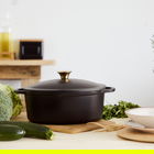 Oala Andreas, Homla, 28x24x11 cm, fonta, negru