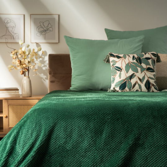 Cuvertura de pat Noah, Homla, 220x240 cm, poliester, verde