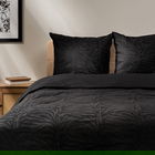 Lenjerie de pat King Size, Lyra, Homla, 3 piese, 200x220 cm, bumbac, negru