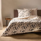 Lenjerie de pat King Size, Felicity, Homla, 3 piese, 200x220 cm, microfibra din poliester, bej/negru