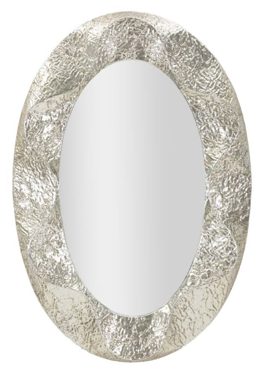 Oglinda de perete Argelux Oval, Mauro Ferretti, 87.5x128 cm, fier/MDF, argintiu