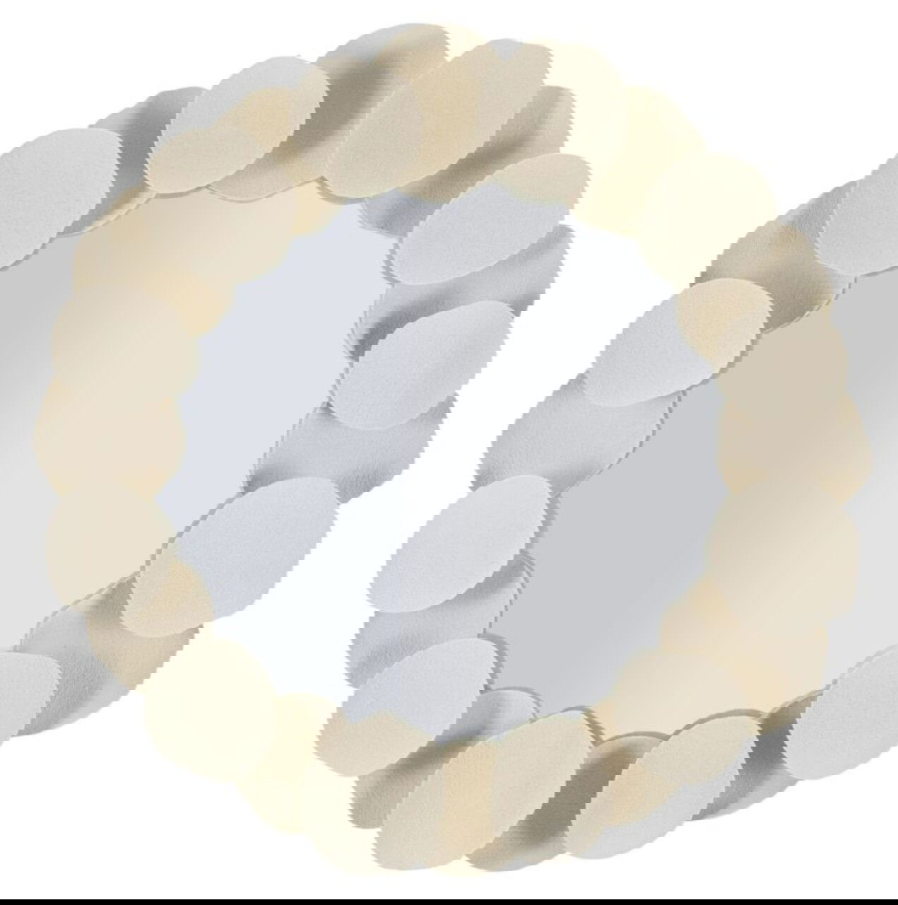 Oglinda de perete Dune, Mauro Ferretti, 85 cm, fier/MDF, crem