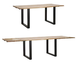 Masa extensibila Edge, Mauro Ferretti, 280-180 x 90 x 77 cm, lemn de mango/fier, maro/negru