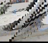 Consola Venus, Mauro Ferretti, 110x40x80 cm, MDF/fier, alb/auriu