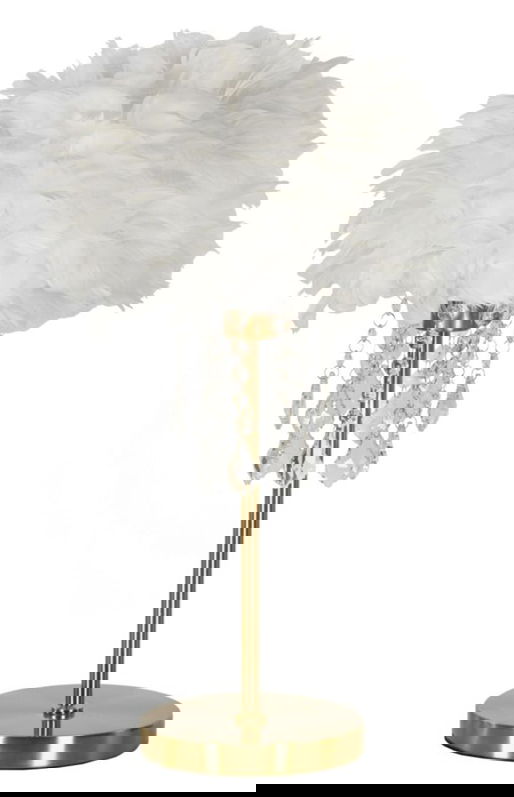 Lampa de masa Diamon, Mauro Ferretti, 1 x E27, 40W, 30x55 cm, fier/plastic, alb/auriu