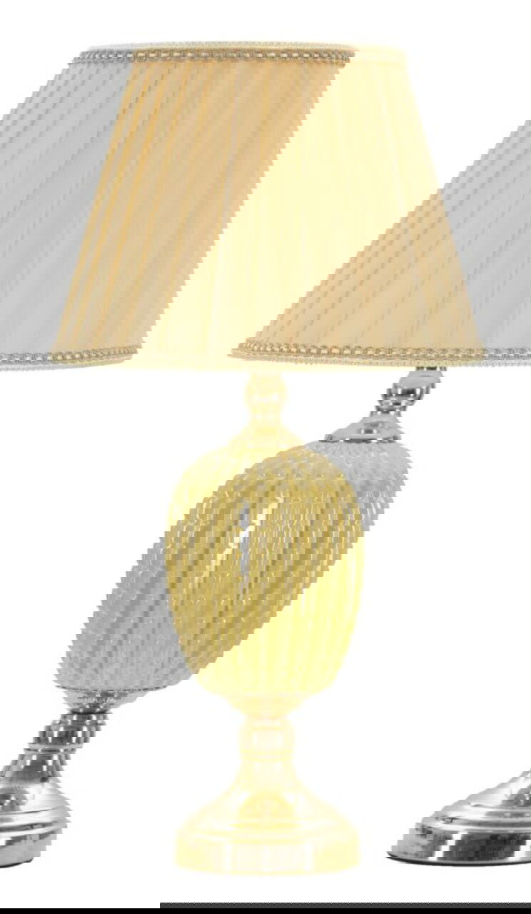 Lampa de masa Lot, Mauro Ferretti, 1 x E27, 40W, 30x55 cm, fier/ceramica, auriu/crem