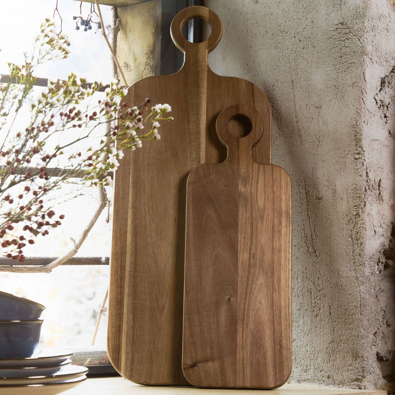 Platou pentru servire Mooka, Homla, 65x26 cm, lemn de acacia, natur