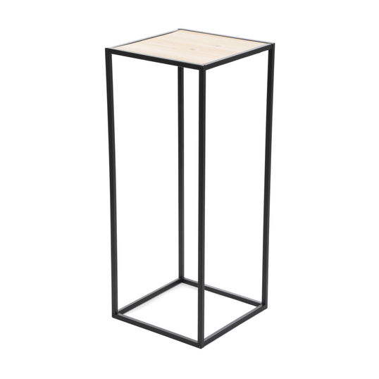 Suport pentru ghiveci Roh, Homla, 31x31x75 cm, metal, negru/natur