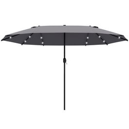 Outsunny Parasolar Ovale Gri Inchis 440 x 256 cm | Aosom Romania
