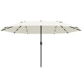 Outsunny Umbrelă Ovală Crem 440 x 256 cm | Aosom Romania