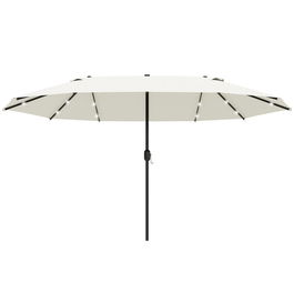 Outsunny Umbrelă Ovală Crem 440 x 256 cm | Aosom Romania