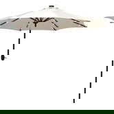 Outsunny Umbrelă de grădină Umbrelă dreaptă Umbrelă octogonală rabatabilă Ø 2,7 x 2,4 m luminată solar 24 LED-uri poliester de înaltă densitate 180 g/m² crem | Aosom Romania