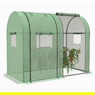 Outsunny Sera de grădină 1,8 m² dim. 1,85L x 0,9l x 1,5H m 2 Uși cu fermoar rulante 4 Ferestre rulante Oțel PE Verde | Aosom Romania