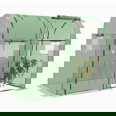 Outsunny Sera de grădină 1,8 m² dim. 1,85L x 0,9l x 1,5H m 2 Uși cu fermoar rulante 4 Ferestre rulante Oțel PE Verde | Aosom Romania